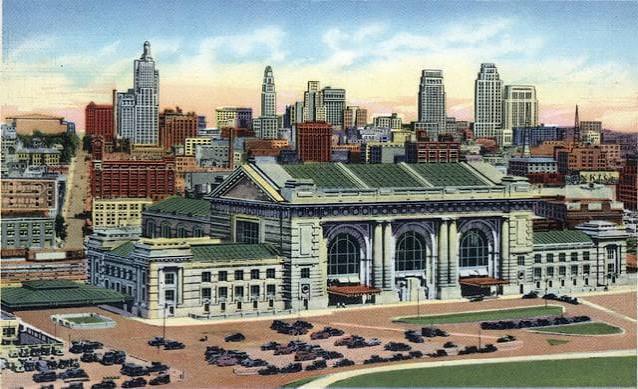 Postcard of downtown Kansas City, MO